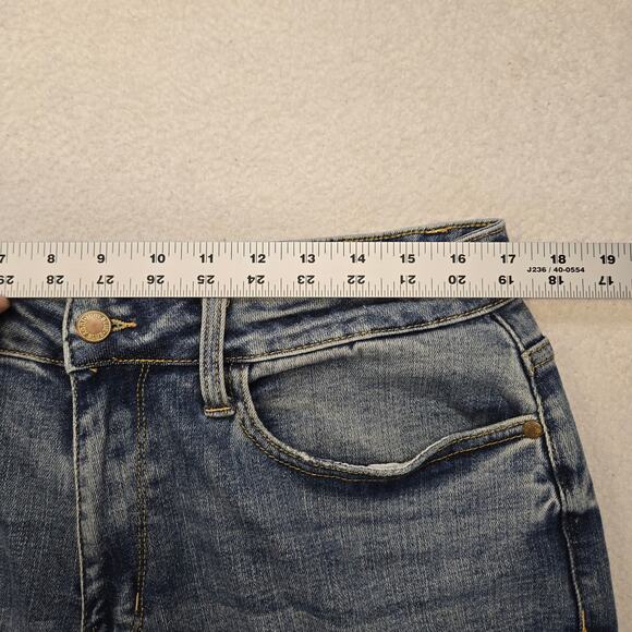 Judy Blue Distressed Boyfriend  Jeans Womens 16W Stretch Skinny Raw Hem Mid Rise - Picture 10 of 12